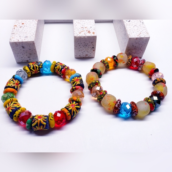 Handmade Beaded African Bracelet, Unisex #6 (2 pieces) - Picture 4 of 5